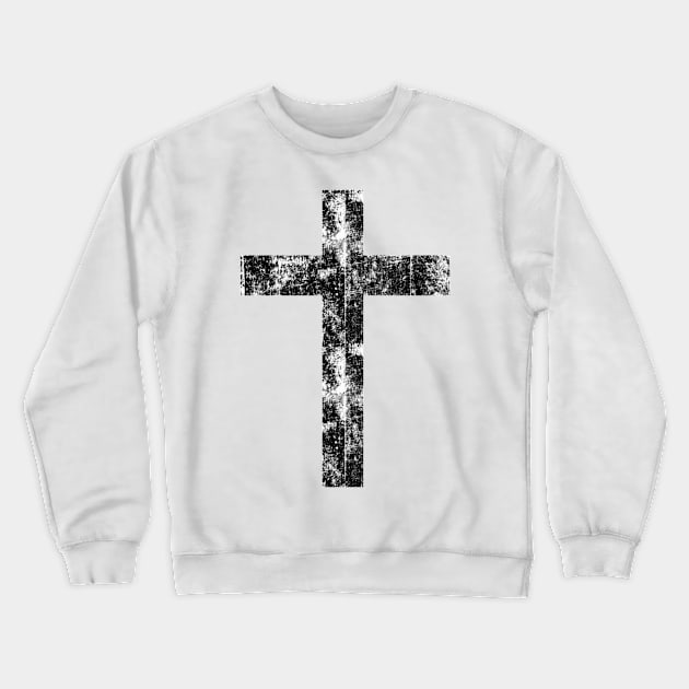 Distressed Christian Cross Crewneck Sweatshirt by ChristianShirtsStudios